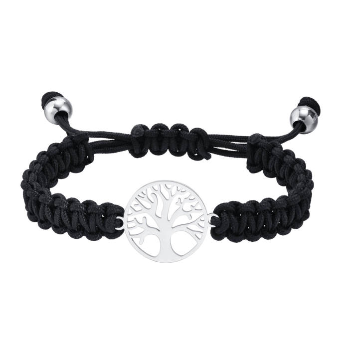 Wholesale Stainless Steel Tree of Life Braided Bracelet