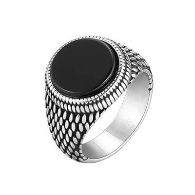 Wholesale Stainless Steel Black Onyx Turquoise Ring