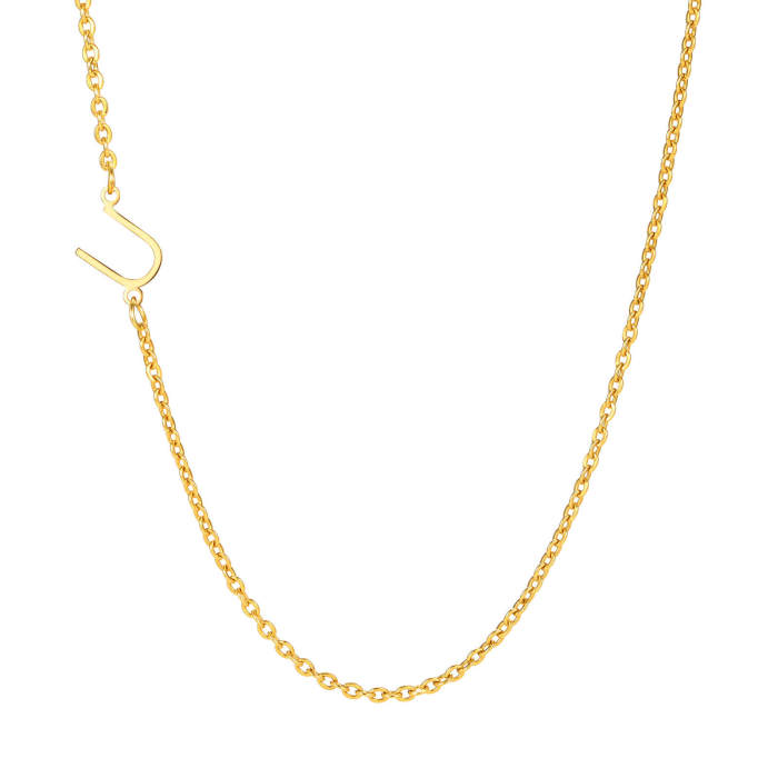 Wholesale Stainless Steel Initial Necklace