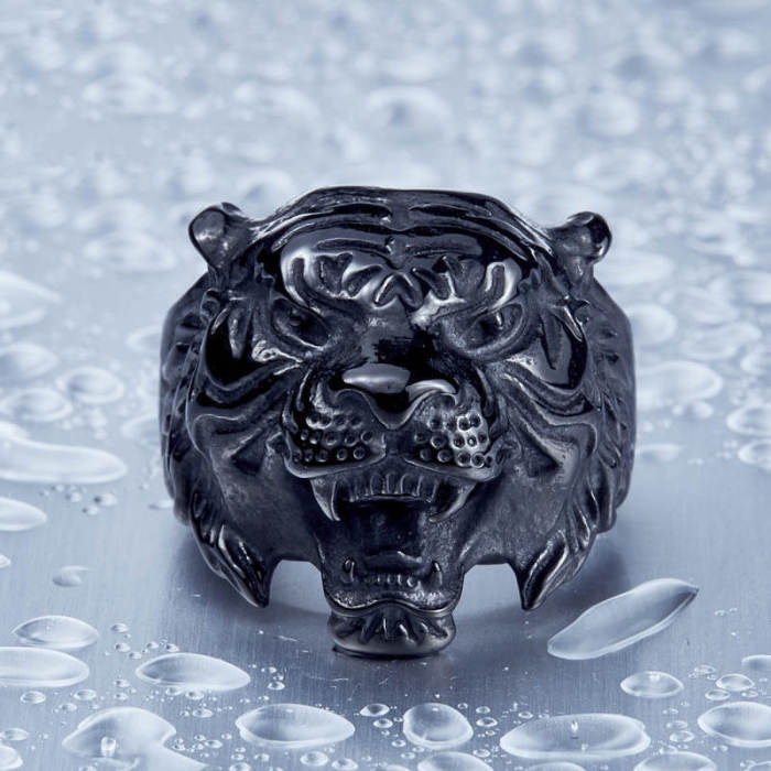 Wholesale Stainless Steel Men's Tiger Head Ring