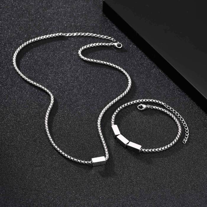Wholesale Stainless Steel Black Box Chain Bracelet
