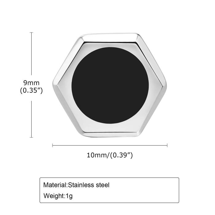 Wholesale Stainless Steel Hexagonal Stud Earrings