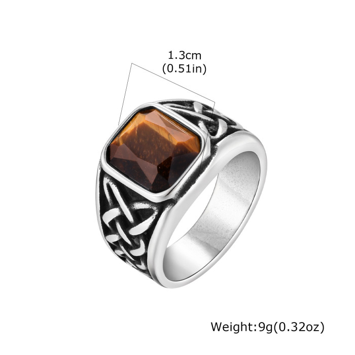 Wholesale Men’s Stainless Steel Celtic Stone Ring