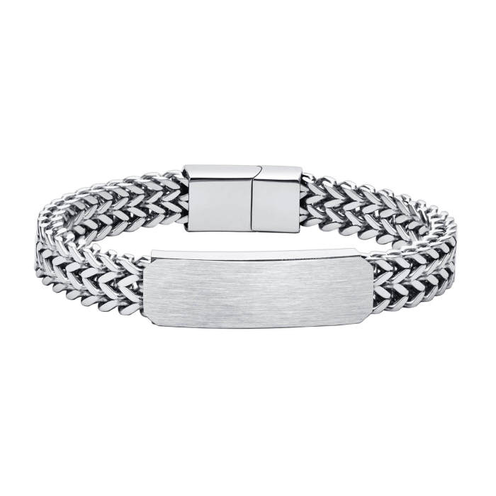 Wholesale Stainless Steel Engravable Double Franco Chain Bracelet