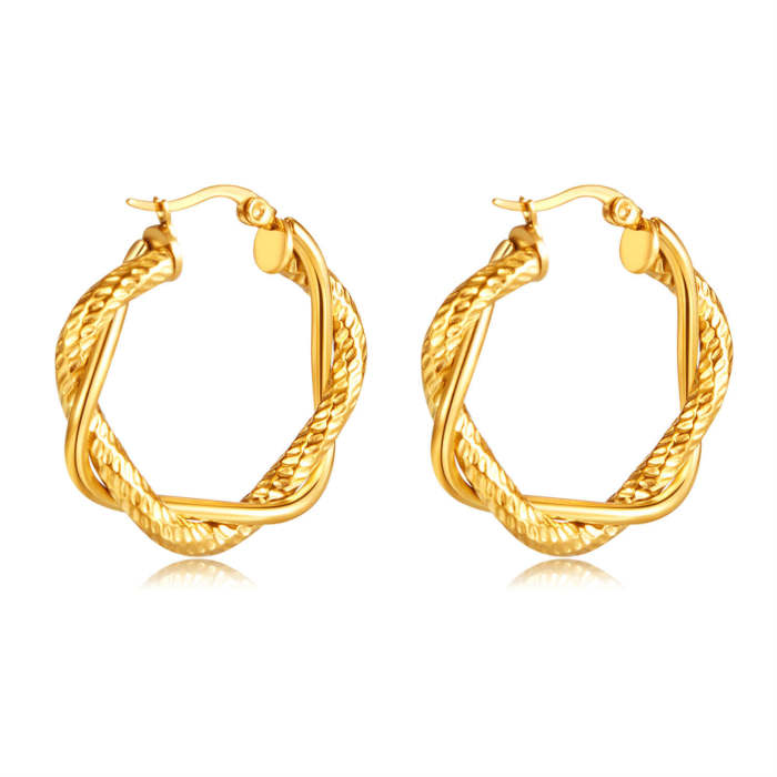 Wholesale Stainless Steel Twist Women Earring
