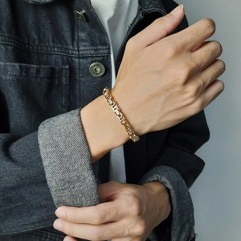 Wholesale Stainless Steel Byzantine Chain Bracelet For Men
