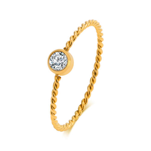Wholesale Stainless Steel Thin Ring with CZ