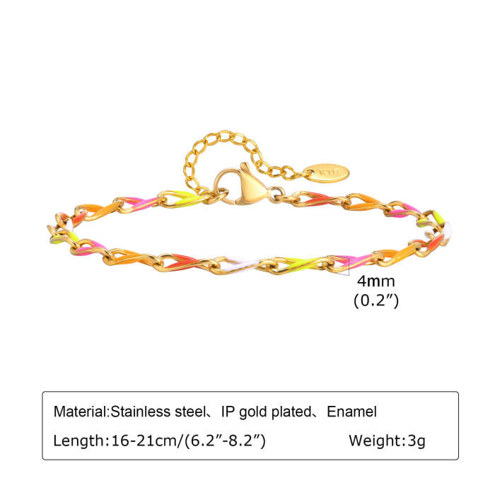 Wholesale Stainless Steel Colorful Chain Bracelet