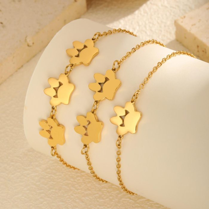 Wholesale Stainless Steel Blank Cat Paw Bracelet