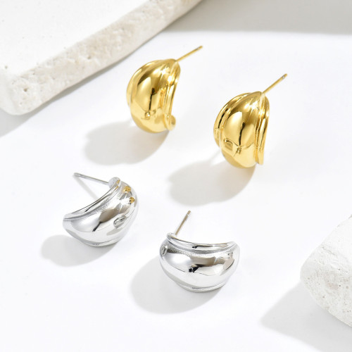 Wholesale Stainless Steel Chunky C Earrings