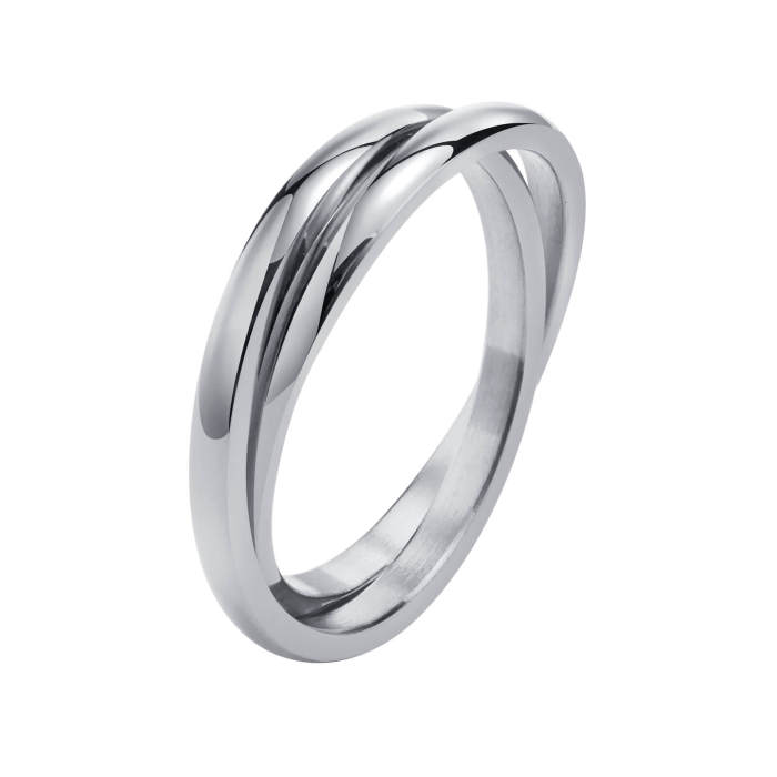 Wholesale Stainless Steel Double Ring Gold