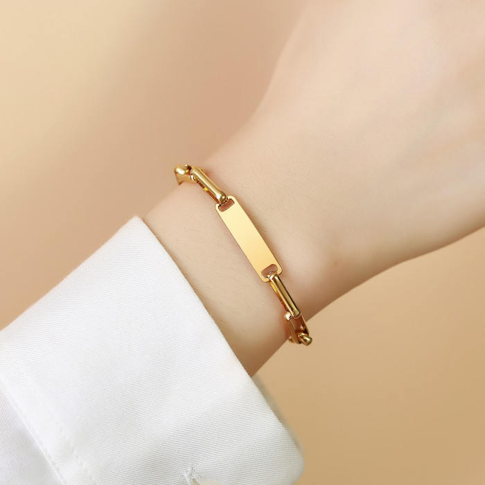 Wholesale Stainless Steel Personalized Paperclip Chain Bracelet