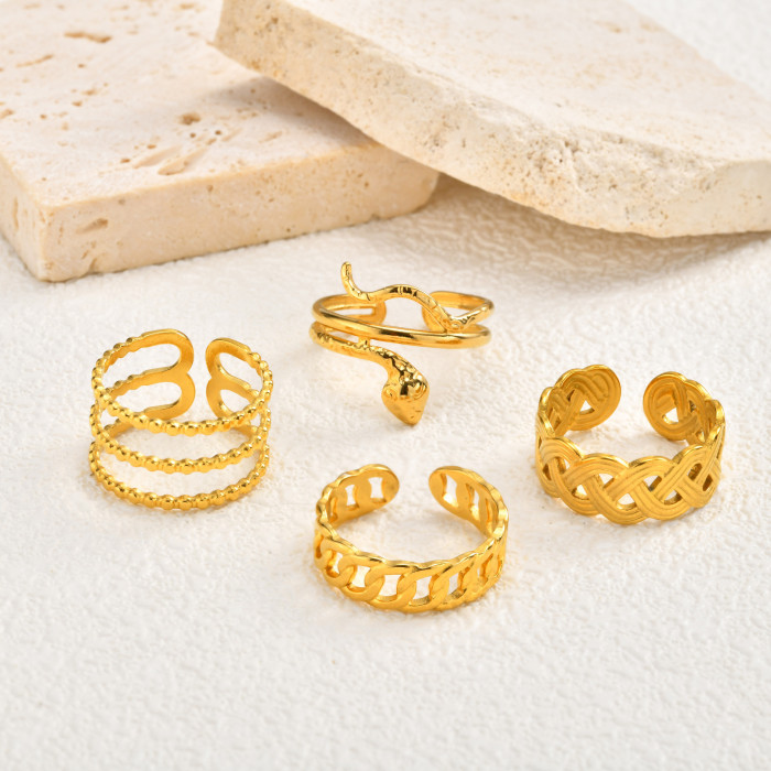 Wholesale Gold Statement Open Rings