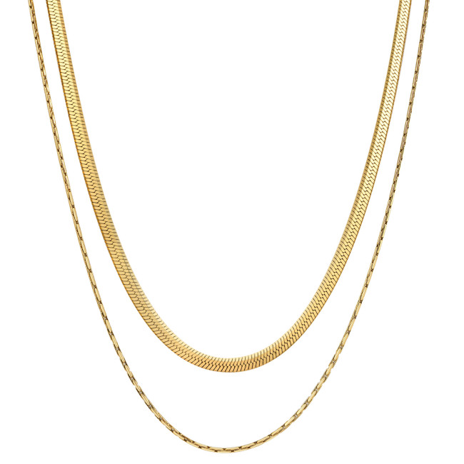 Wholesale Stainless Steel Herringbone & Cardano Chain Necklace