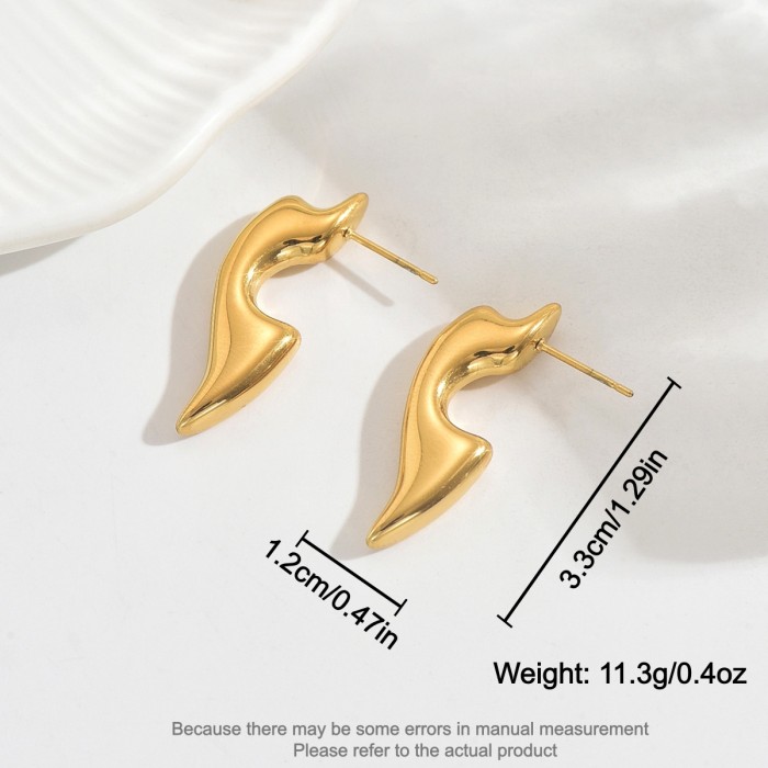 Wholesale Stainless Steel Abstract Curve Earrings