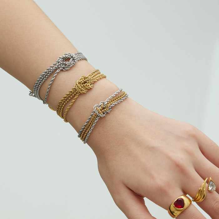 Wholesale Stainless Steel Knot Chain Bracelet