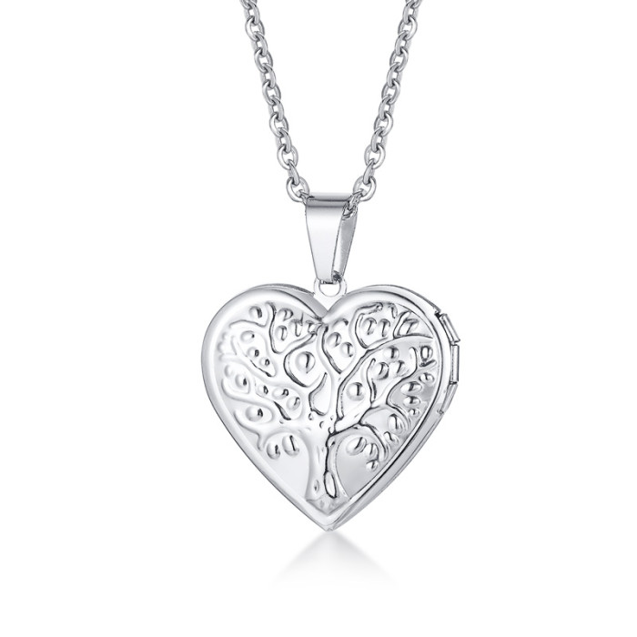 Wholesale Stainless Steel Womens Pendant Necklace Silver
