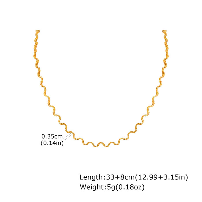 Wholesale Stainless Steel Wavy Twist Chain Necklace