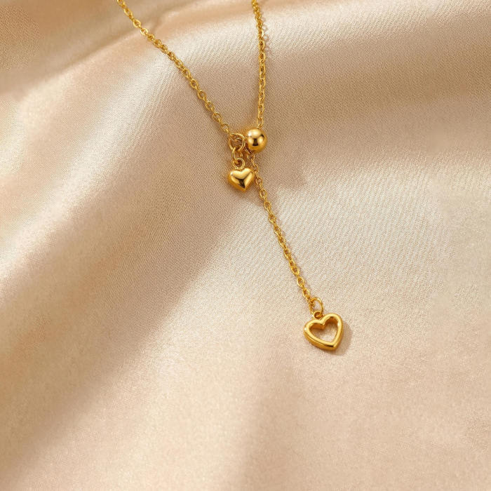Wholesale Stainless Steel Heart Y-Necklace