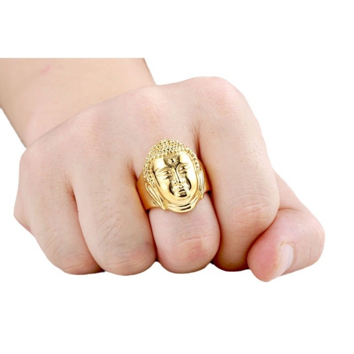 Wholesale Stainless Steel Buddha Head Ring