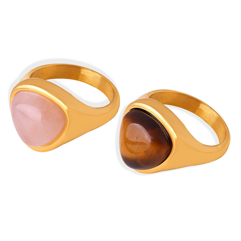 Wholesale Stainless Steel Natural Stone Signet Ring