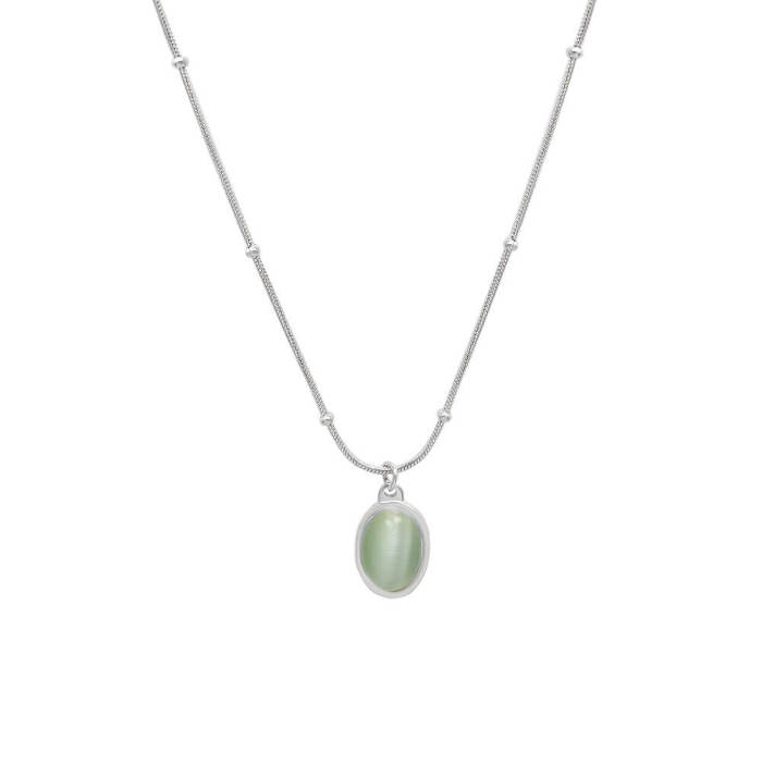 Wholesale Stainless Steel Cat's Eye Oval Pendant