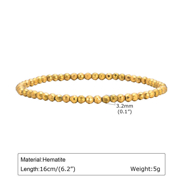 Wholesale Black Gallstone Gold Beaded Bracelet
