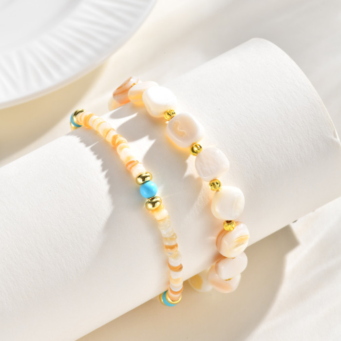 Wholesale Stainless Steel Irregular Shell Bead Bracelet