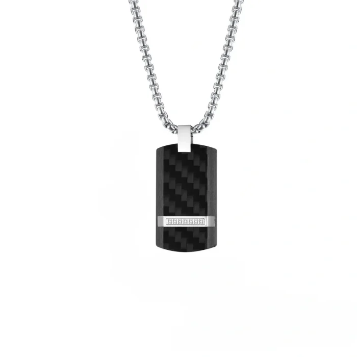 Wholesale Stainless Stee Carbon Fiber Dog Tag Pendant