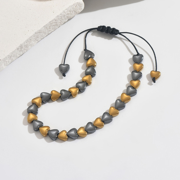 Wholesale Stainless Steel Heart Beaded Bracelet