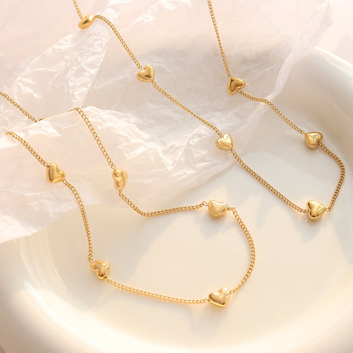 Wholesale Stainless Steel Heart Combo Bracelet & Necklace
