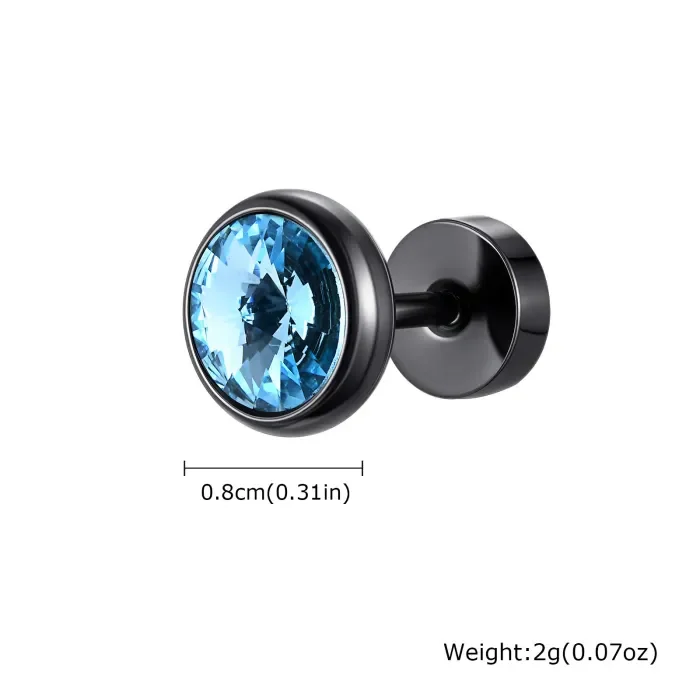 Wholesale Stainless Steel Zirconia Men's Earrings