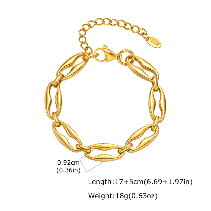 Wholesale Stainless Steel Chunky Gold Bracelet