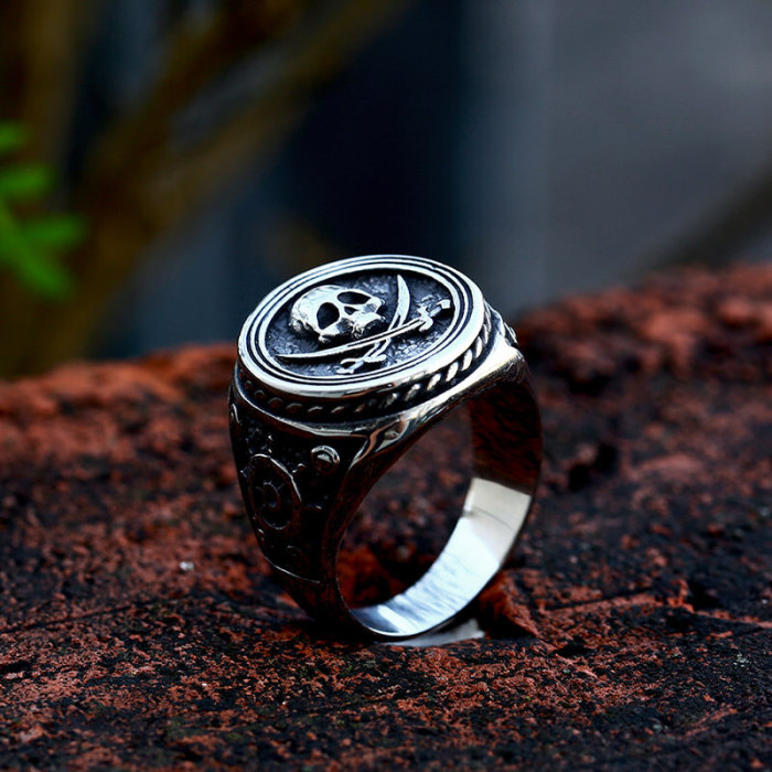 Wholesale Stainless Steel Gothic Pirate Skull Ring
