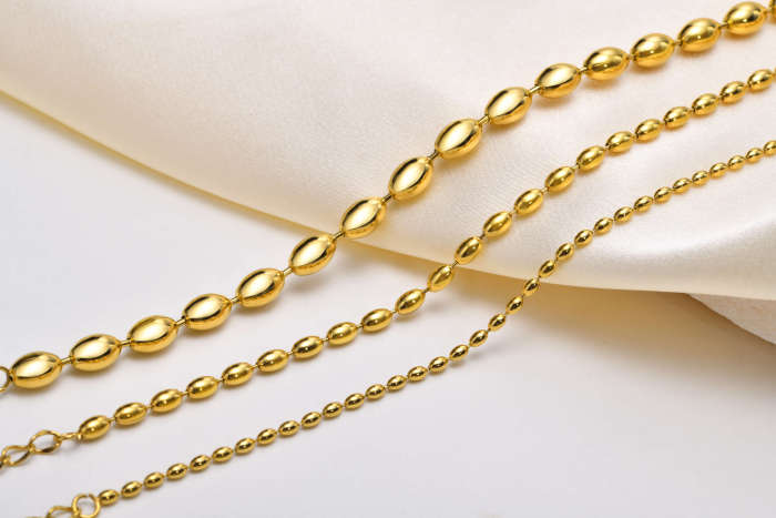 Wholesale Stainless Steel Oval Ball Chain Bracelet