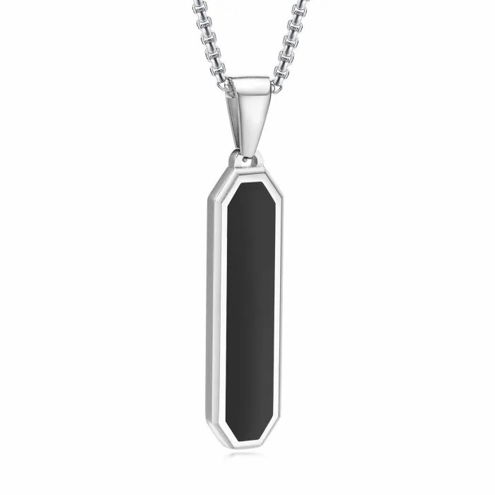 Wholesale Stainless Steel Men's Vertical Bar Octagonal Pendant