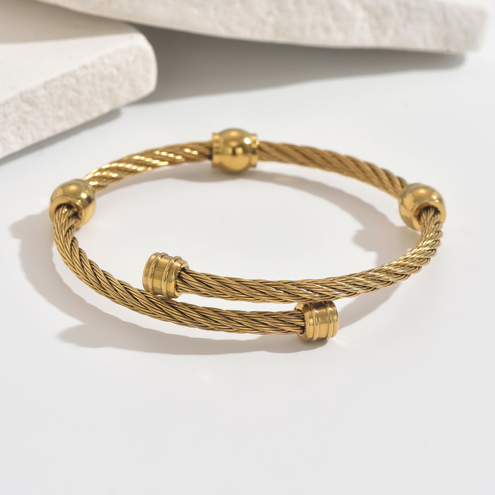 Wholesale Men's & Women's Twisted Cable Wire Cuff Bracelet