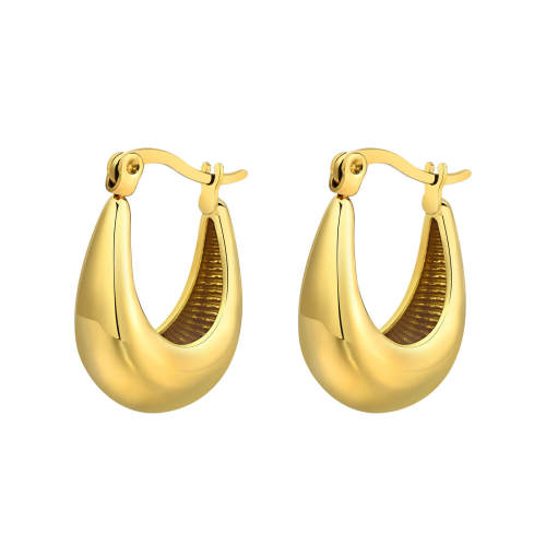 Wholesale Stainless Steel Chunky U-Shaped Hoop Earrings