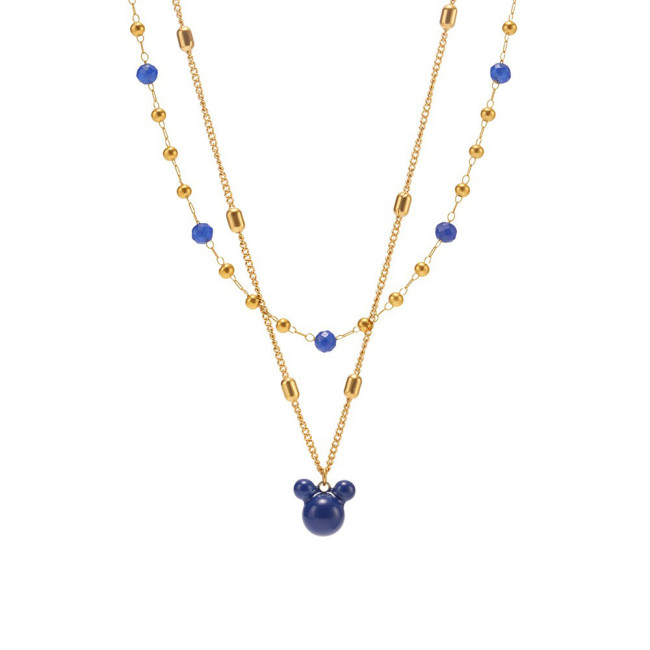 Wholesale Bear Double Layers Necklace