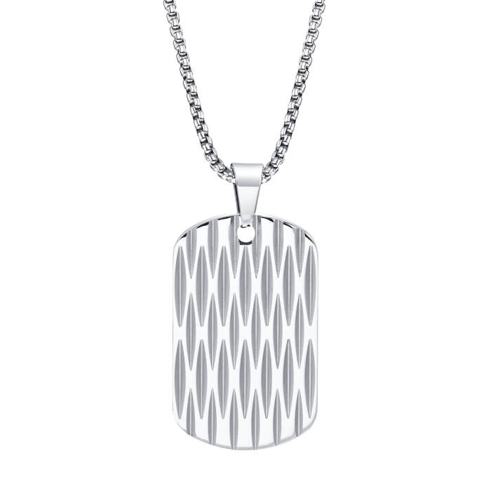 Wholesale Stainless Steel Textured Dog tag Pendant