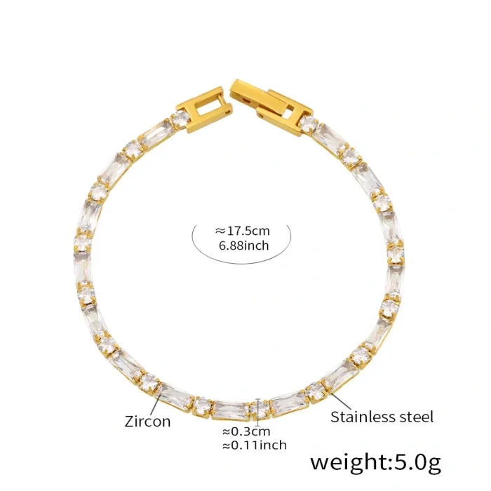 Wholesale Stainless Steel Colorful CZ Tennis Bracelet