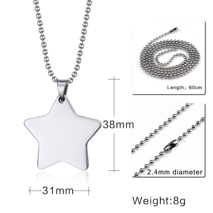 Wholesale Stainless Steel Custom Star Pendant Necklace