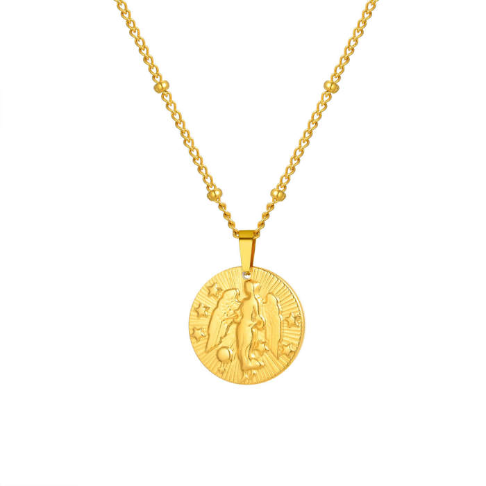 Wholesale Stainless Steel Zodiac Necklace
