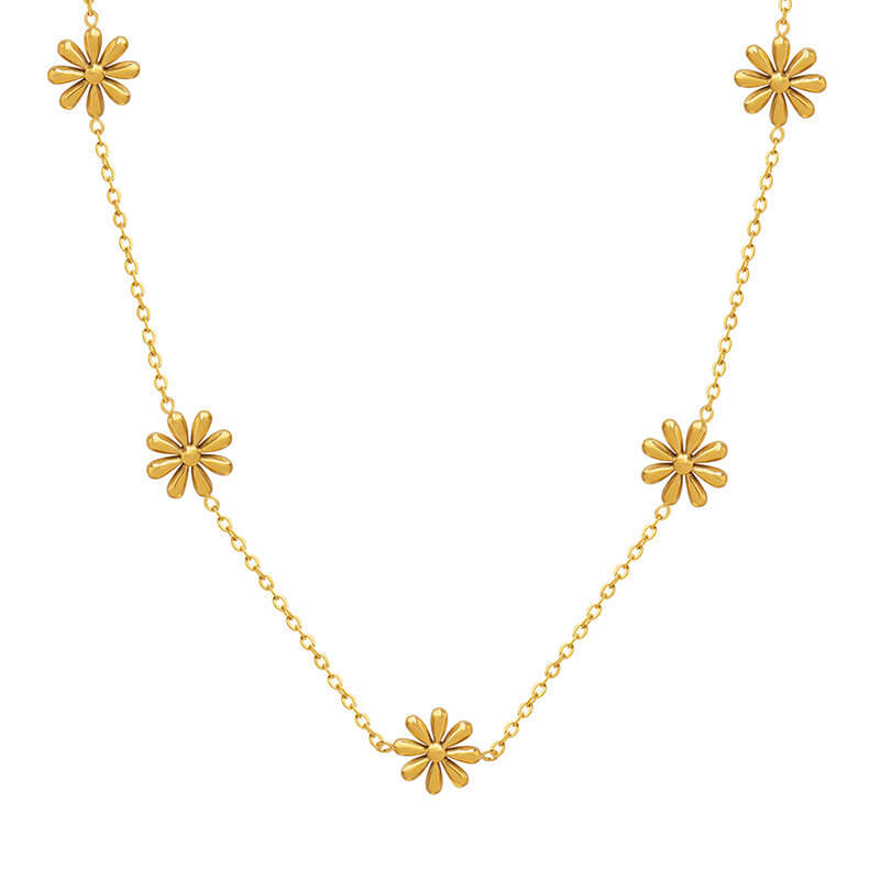 Wholesle Stainless Steel Daisy Link Chain Necklace