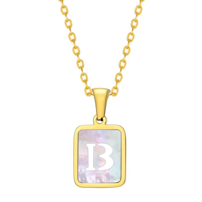 Wholesale Stainless Steel Shell 26 Initials Pendant