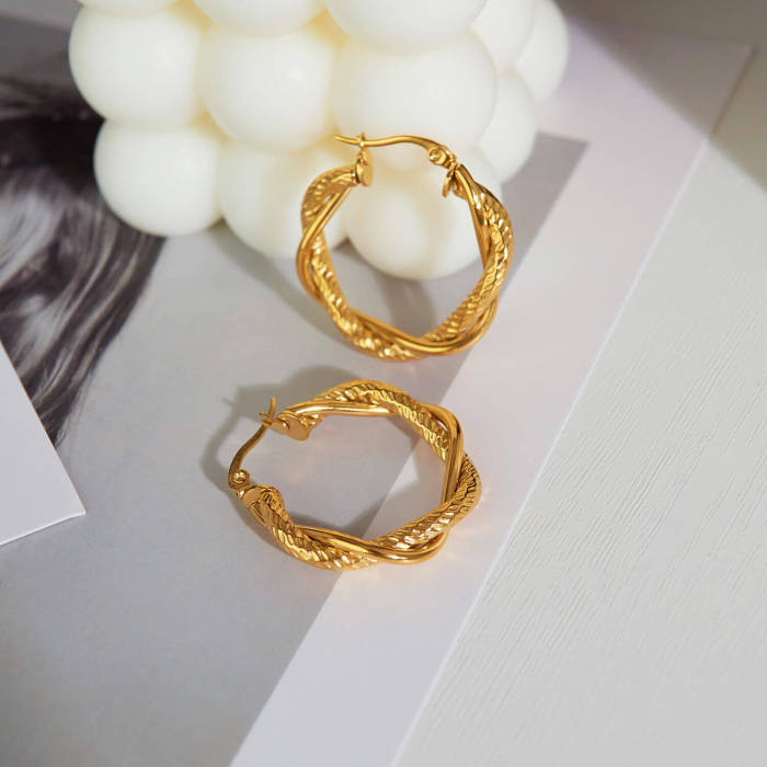 Wholesale Stainless Steel Twist Women Earring