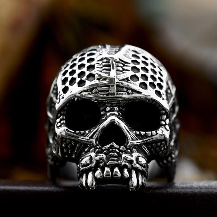Wholesale Stainless Steel Gothic Warrior Skull Ring