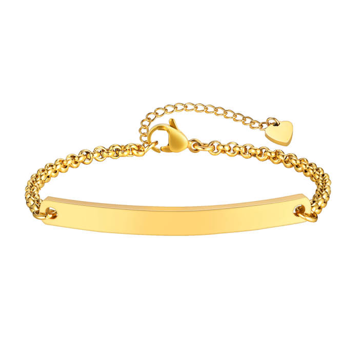 Wholesale Stainless Steel Blank Curved Tag Bracelet