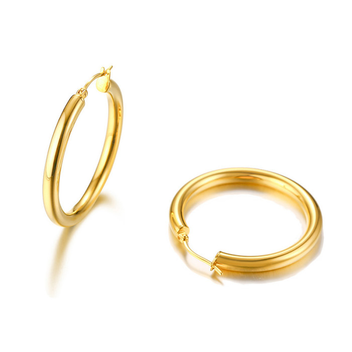 Wholesale Stainless Steel Simple Hoop Earrings for Ladies