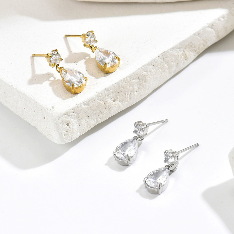 Wholesale Stainless Steel Teardrop Stud Earrings
